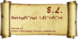 Battyányi Lóránt névjegykártya