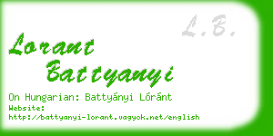 lorant battyanyi business card